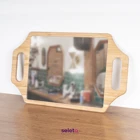 Barber Mirror Wholesale Professional Double Handheld Beauty Hairdressing Salon Barber Bamboo Mirror