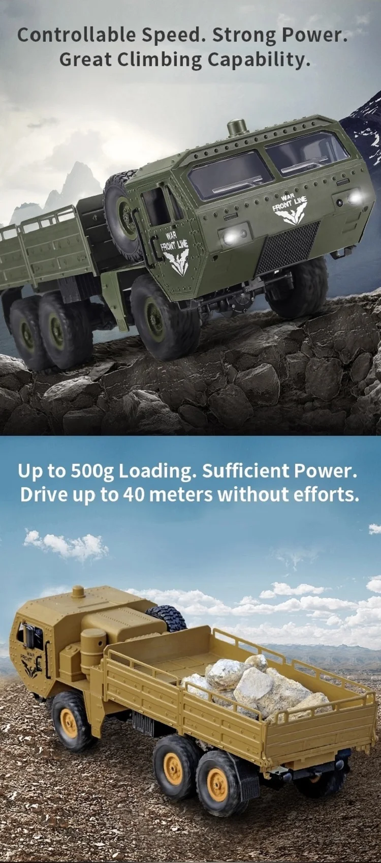 Jjrc Q75 Truck 6X6 Military Truck Models 1/16 Remote Control Army Car for Boys