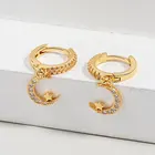 Earrings Earring Hot Selling Gold Plated Huggie Hoop Earrings Pave Zircon Moon Star Pendant Hoop Earring