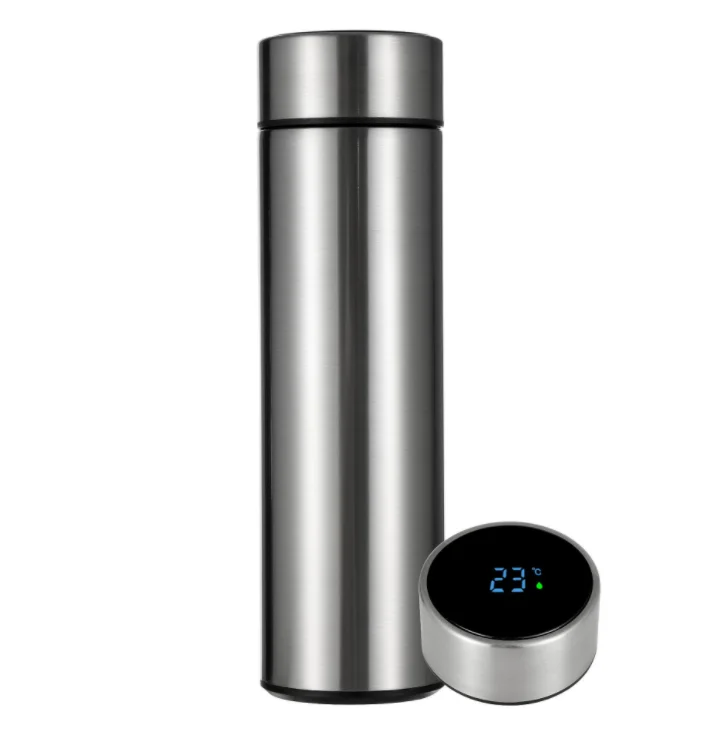 Wholesale Double Wall Insulated Stainless Steel Smart Time Marker Vacuum Flask  & Thermoses with lids Led Temperature Display