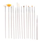 Pieces Artist 15 Pieces Painting Brushes Set With Soft Nylon Hair Artist Paint Watercolor Brushes Set With Plastic Handle
