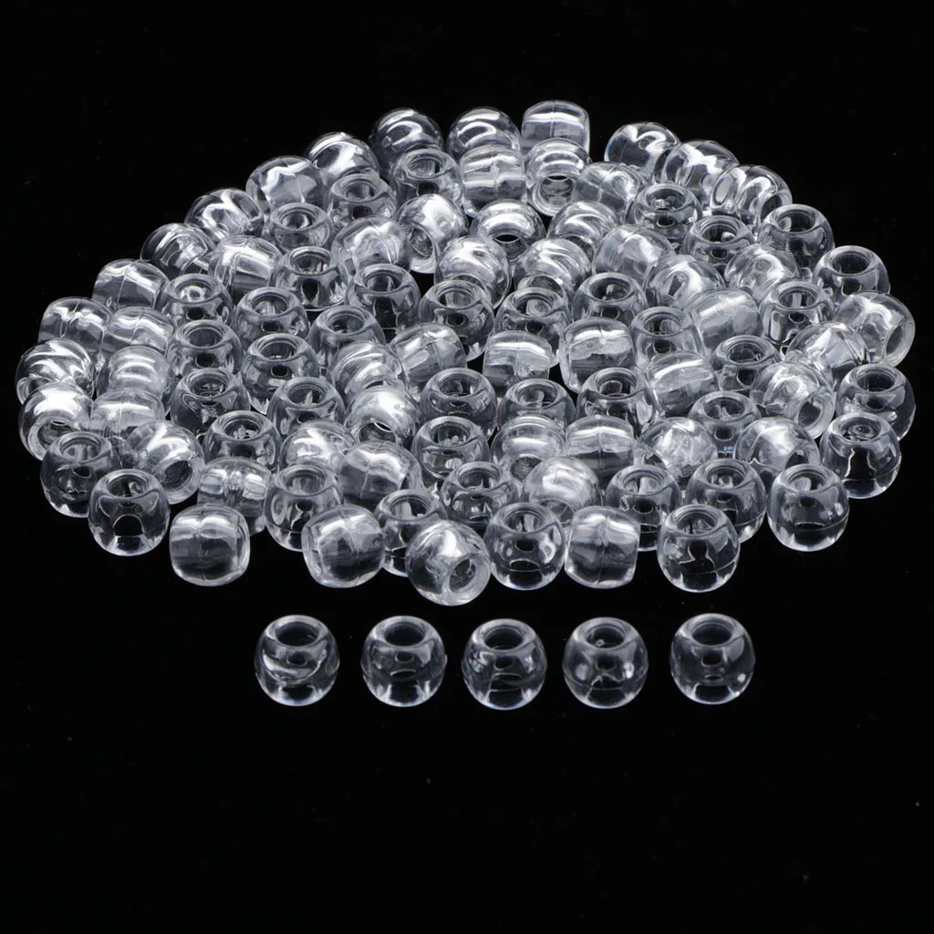 100PCS Hair Braid Beads Antique Dreads Decoration Pendants Clear
