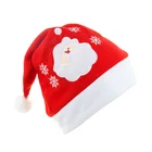 Christmas Ornament 2022 New Flannelette Embroidered Cartoon Christmas Hat Adult Christmas Ornament Gift