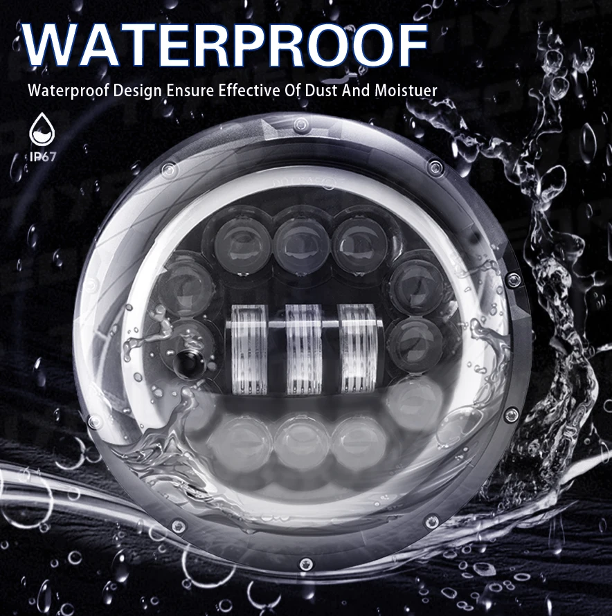 product tiypeor 7inch universal drl led round motorcycle headlight car super bright auxiliary fog light-4