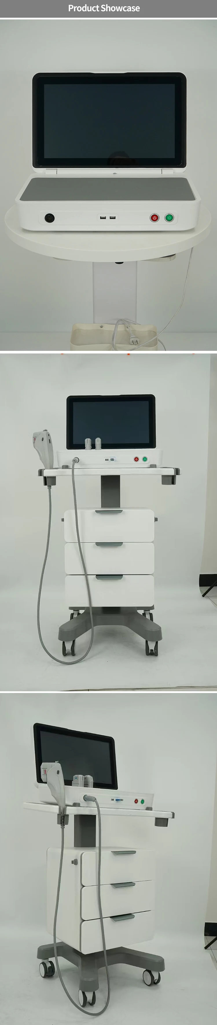 3rd Generation Ultra Lift HIFU Machine – Non-Surgical Face & Body Skin Tightening System 16 TECHNICAL SPECIFICATIONS <ul> <li>Power: 180W</li> <li>Voltage: 100V/110V/220V</li> <li>Screen Size: 18.5 inches touch screen</li> <li>HIfu Cartridges: ds10-1.5/ds10-1.5n/ds7-3.0n/ds7-3.0/ds4-4.5/ds7-4.5</li> <li>Cartridge Shots: 10,000 shots</li> <li>Dot distance: 1-2mm(Set unit 0.1mm)</li> <li>Frequency: 10MHz/7MHz/4MHZ</li> <li><span class="attr-name J-attr-name" title="HIFU Length" data-spm-anchor-id="a2700.wholesale.0.i34.67a066f4kJ6h3j">HIFU Length: </span>5.0~25mm 1mm/step</li> <li>Package Size: 55*54*37CM</li> <li>Package Weight: 21 kg</li> <li>ReturnPolicy: <b class="magic-5"><span style="color: #2196ed;">30 Days Money back guarantee</span></b> <a href="http://skintechx.com/refund_returns" data-sm="true">Return Policy</a></li> <li>ShippingDetails: <b class="magic-5"><span style="color: #2196ed;">FREE SHIPPING fast delivery</span></b> <a href="https://skintechx.com/shipping-policy" data-sm="true">Shipping policy</a></li> </ul> 3rd Generation Ultra Lift HIFU Machine – Non-Surgical Face & Body Skin Tightening System
