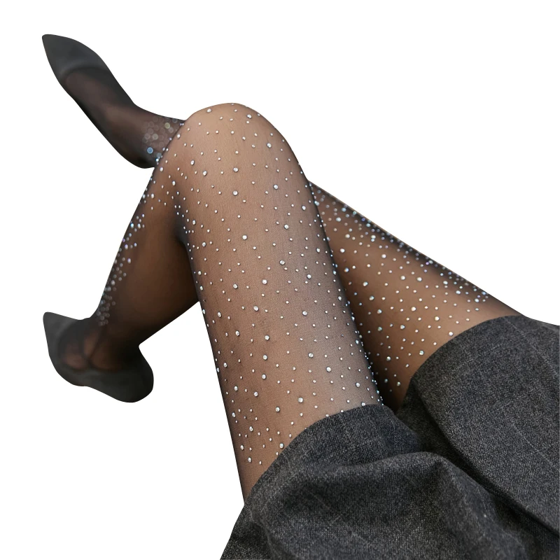 all over rhinestone fishnet tights