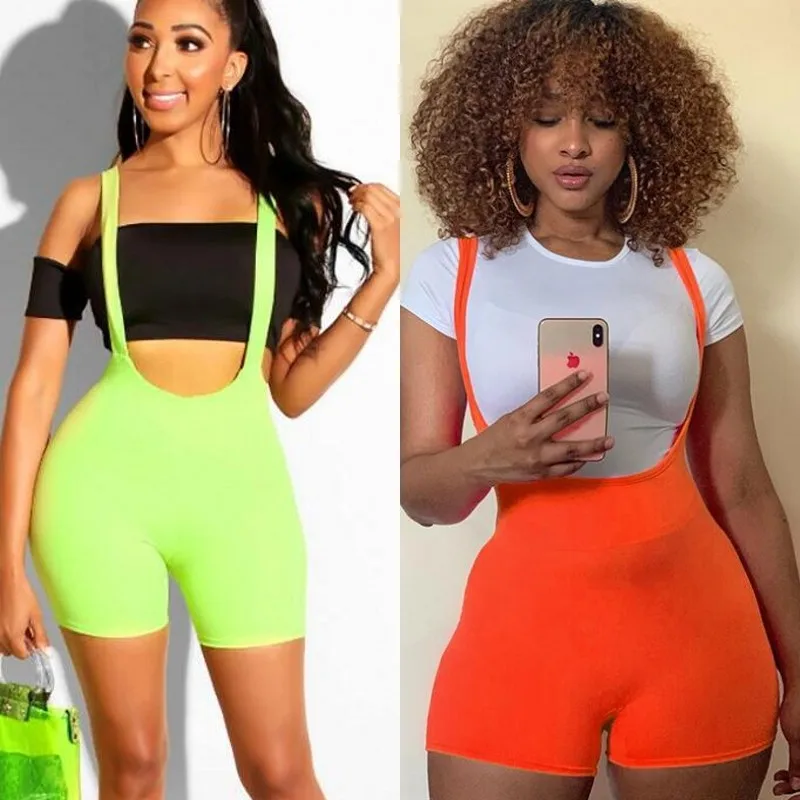 neon jumpsuit shorts