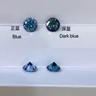 Blue Blueblue The Moissanites Wholesale 5mm- 9mm 1carat 2cts 3cts Genuine Blue Moissanite For Ring