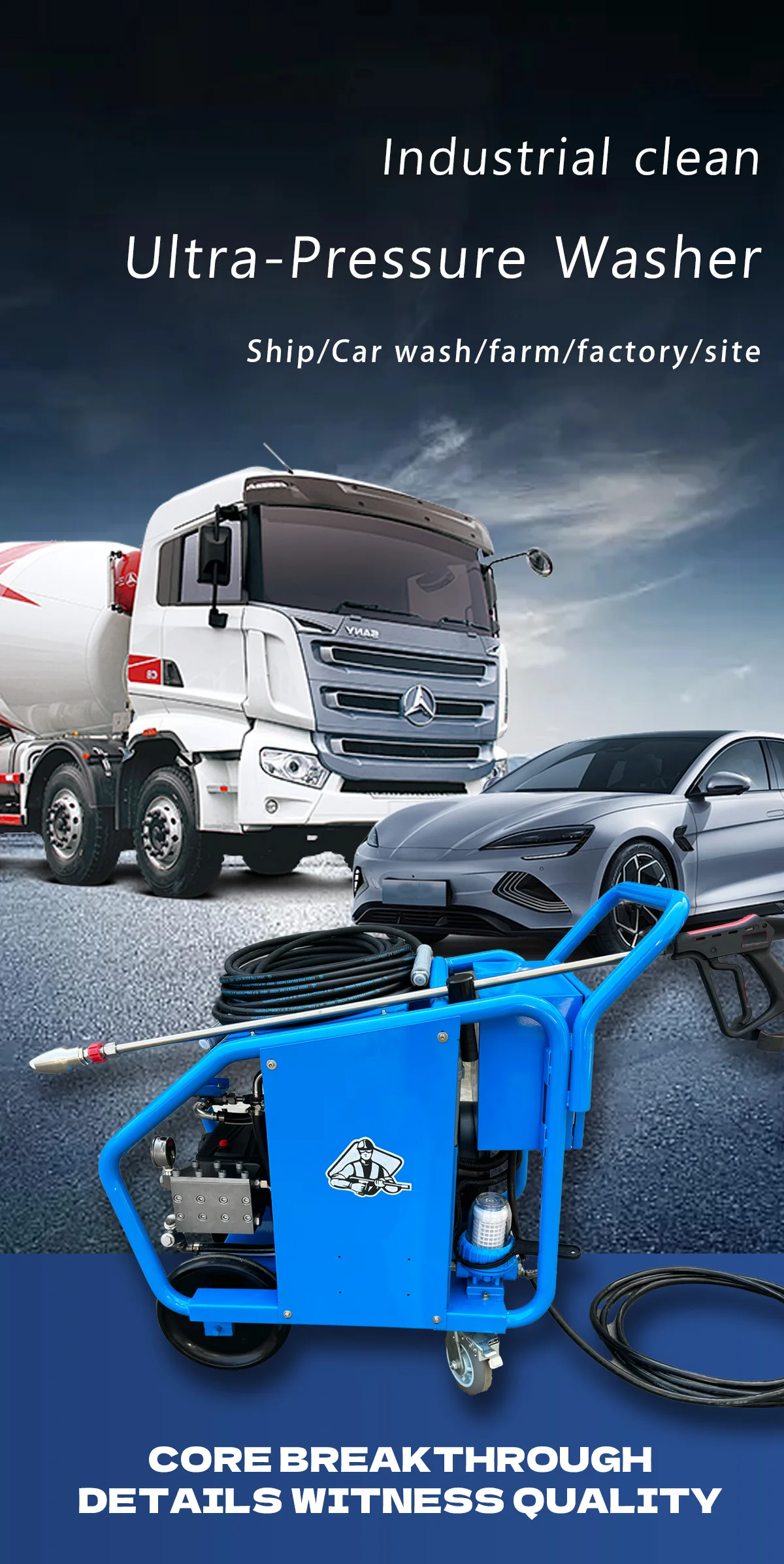 60hz hot selling rate cleaning machine heavy duty ship deck electric pressure washer-4