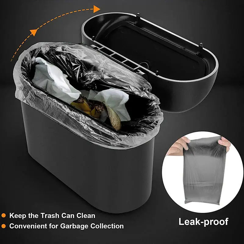 New Waterproof Portable Car Door Trash Can Auto Dustbin Garbage Box Car Storage Trash Bin with Lid And rubbish bag