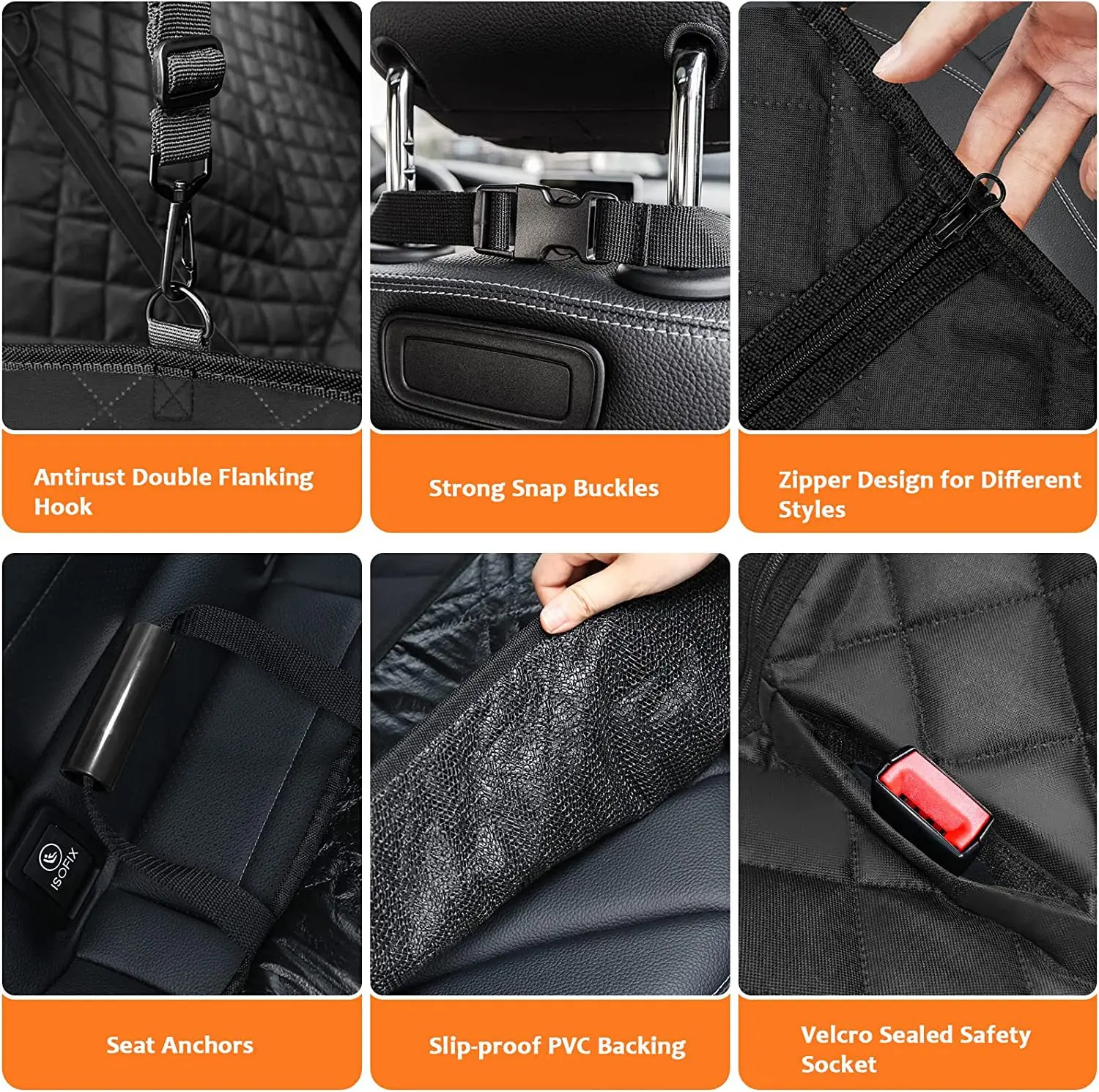 product 4 in 1 quilting pets car cover oxford dog car seat cover waterproof pet travel mat pet car sear cover-53