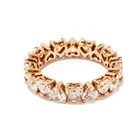 Jewellery Gold Ring Rings Gemnel New Arrivals Women Gift Jewellery Heart Diamond 18k Gold Eternity Ring