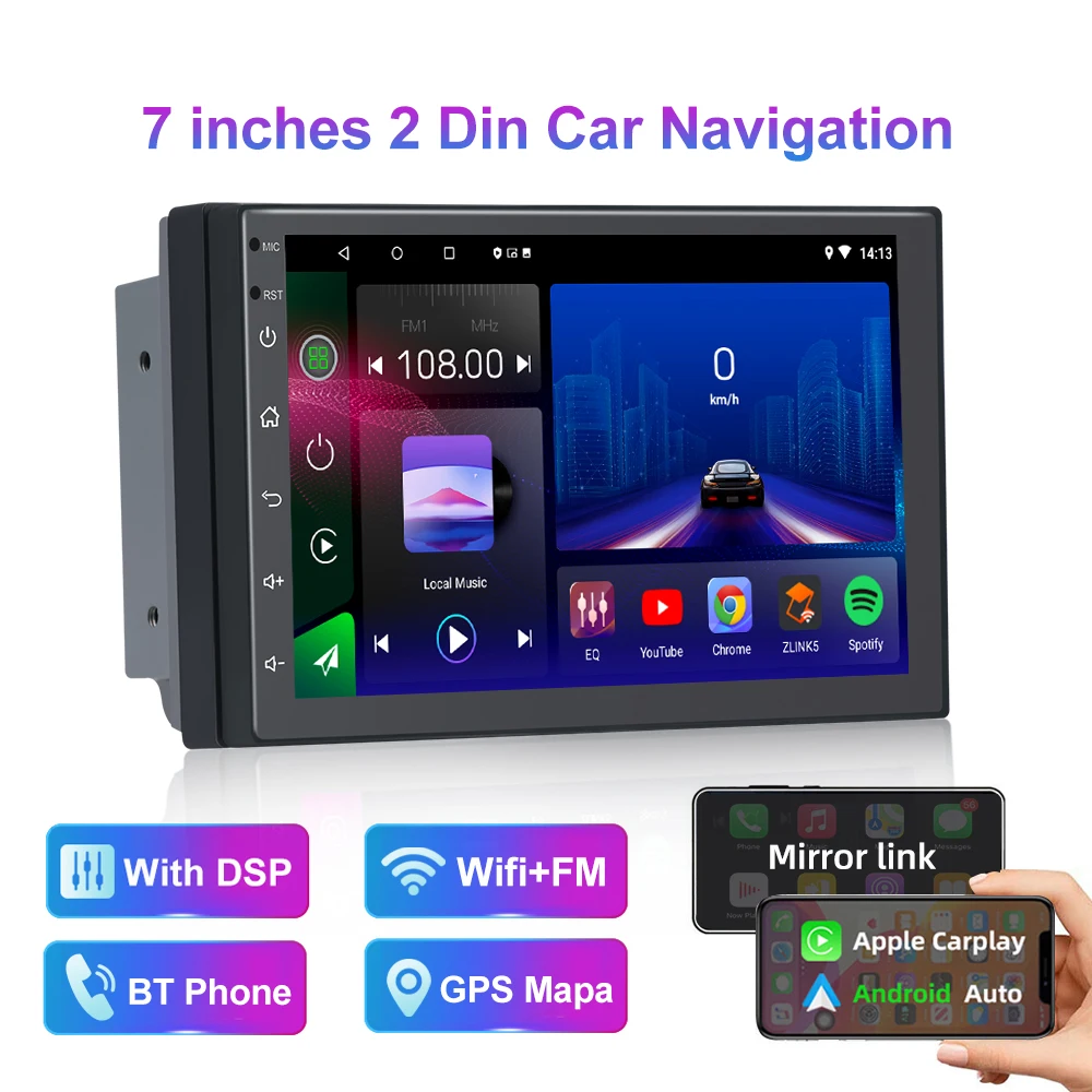 Jmance Inch Head Unit Din Universal Fm Am Dsp Rds Android Auto