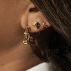 Ruby Gemnel Crystal Designer Jewelry Tiny Fruits Cherry Ruby CZ 925 Sterling Silver Earrings