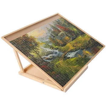 ODM Customize Wooden Puzzle Table with Drawers 1000 piece, Puzzle Board 1500pcs Jigsaw Puzzle Storage Table Wooden