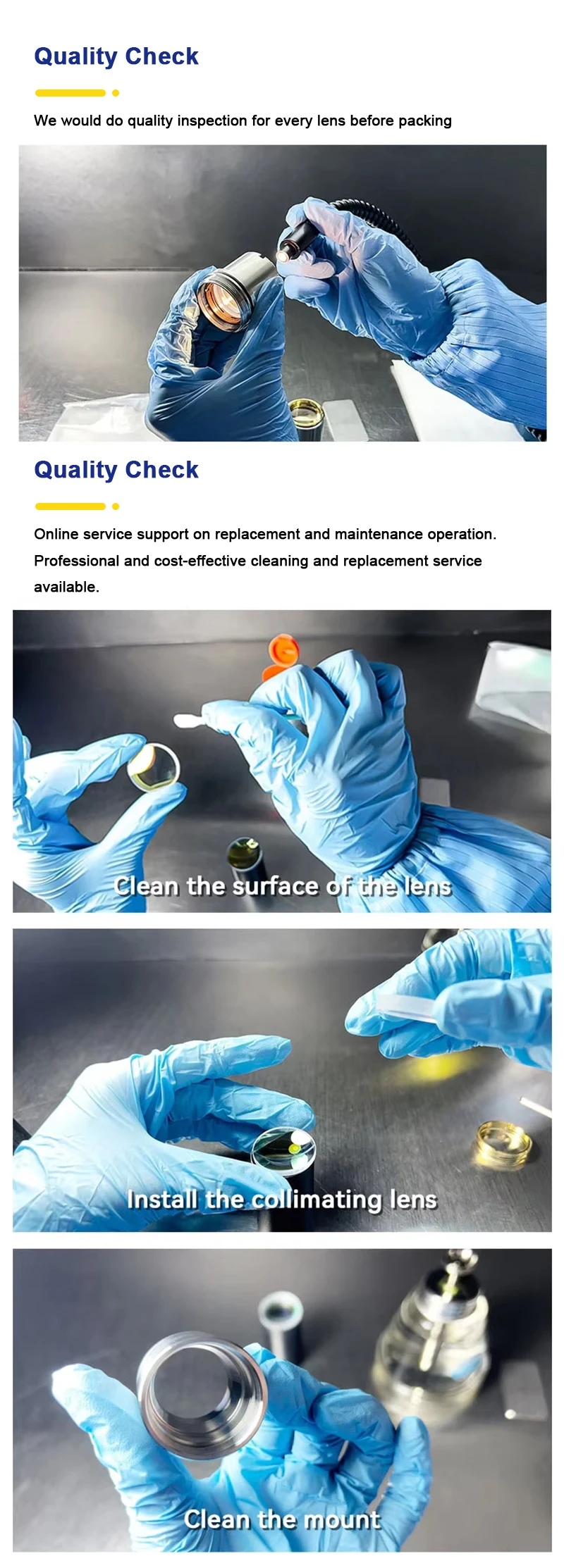 D30 F75 F200 Laser Collimating Lens Assembly New Condition for Raytool BM110 BM111 Laser Cutting Head 120AG0700A Focusing Lens