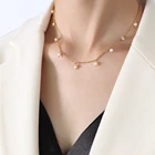 Hot Sale Fashion Simple Necklace Pearl Initial Necklace Rosary Necklace