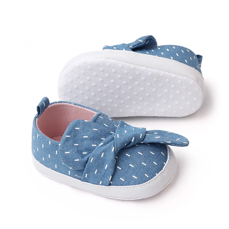 New Bow Striped Strawberry Print Soft Soled Spring and Autumn Toddler Shoes for Baby Girls details