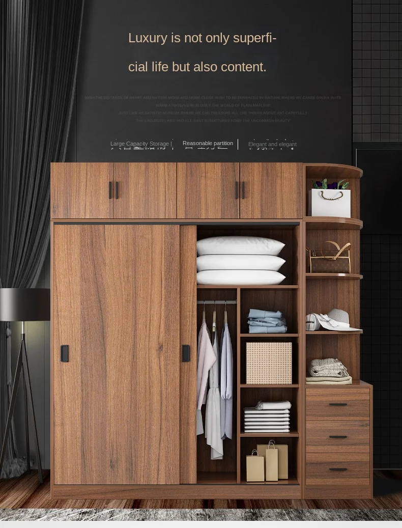 Italian Luxury Big Wardrobe Closet Glass Sliding Wardrobe Doors Design