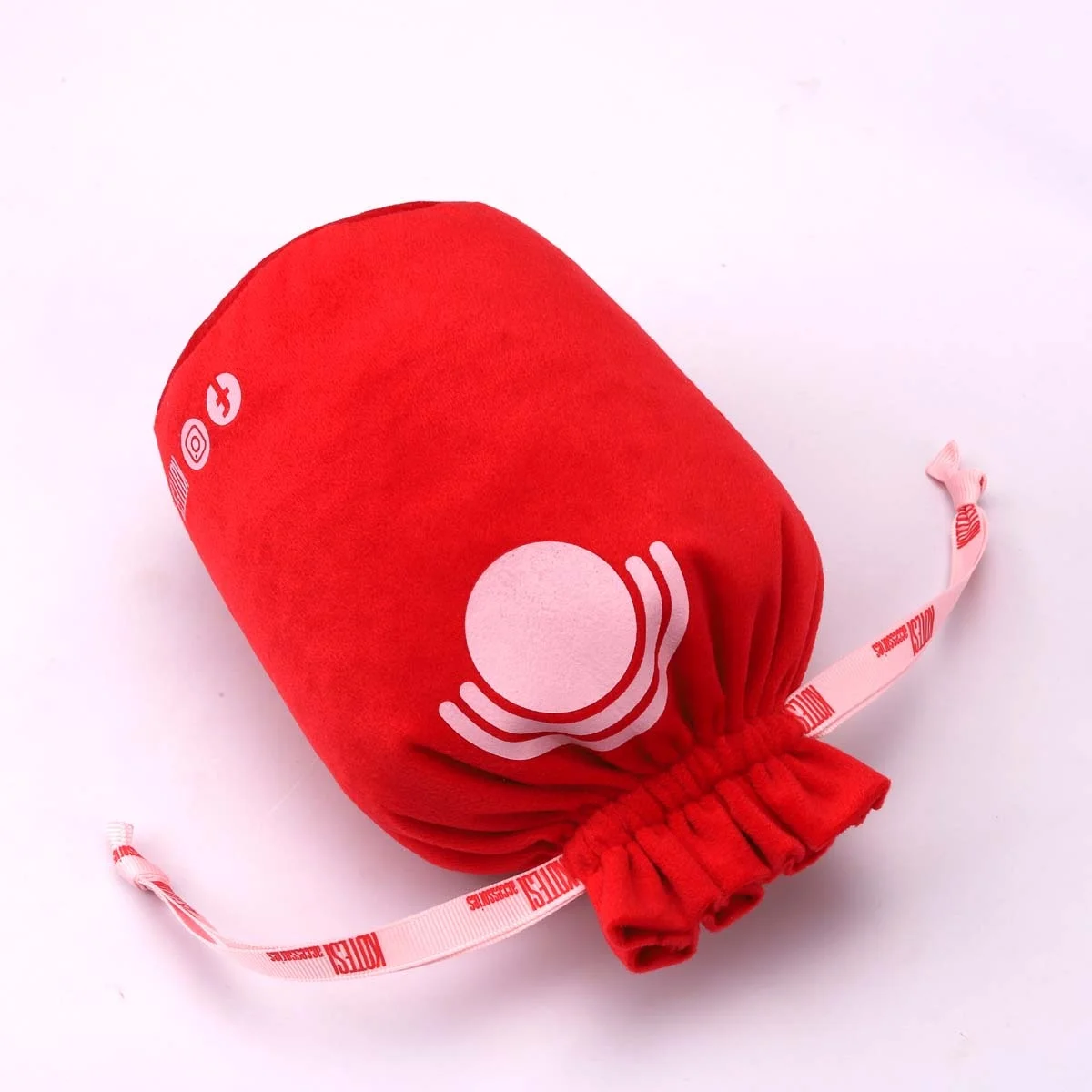 High End Round Bottom Velvet Gift Packaging Bag For Candle Plush Custom Logo Printed Velvet Candle Pouch