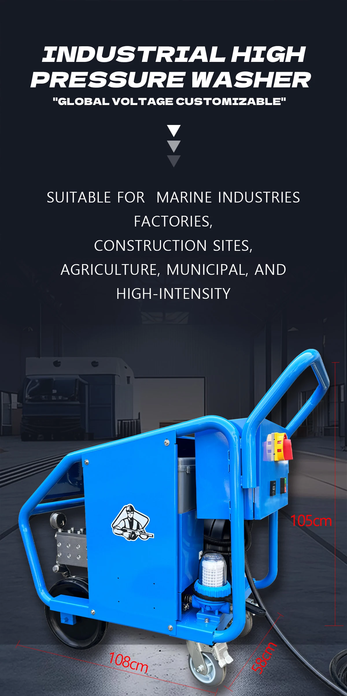 60hz hot selling rate cleaning machine heavy duty ship deck electric pressure washer-2