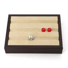 Leather Factory Custom PU Leather Diamond Gemstone Display Luxury Holder Stand For Jewelry Store Counter