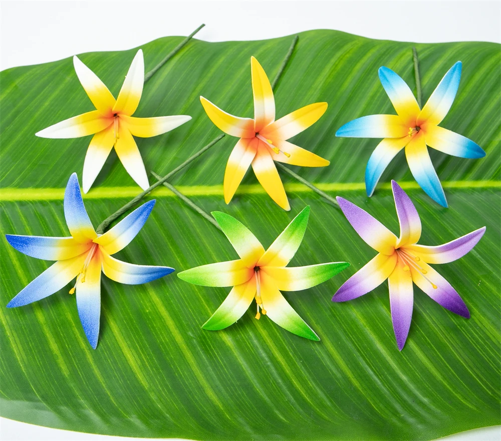 Hawaii Inspired 9CM EVA Foam Spider Lily Ear Pick Tiare Crown & Hair Clip for Wedding & Island Party Decorative Hairpieces