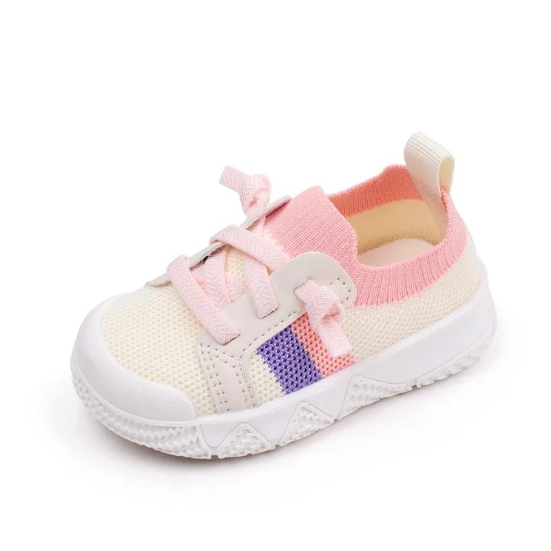 Spring & Autumn Knitted Mesh Breathable Sneakers Baby Shoes for Boys and Girls manufacture