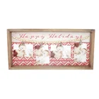 Beads 25"X12.25" Happy Holidays Photo Frame Shadow Box For Wall Attached Wood Beads Clips