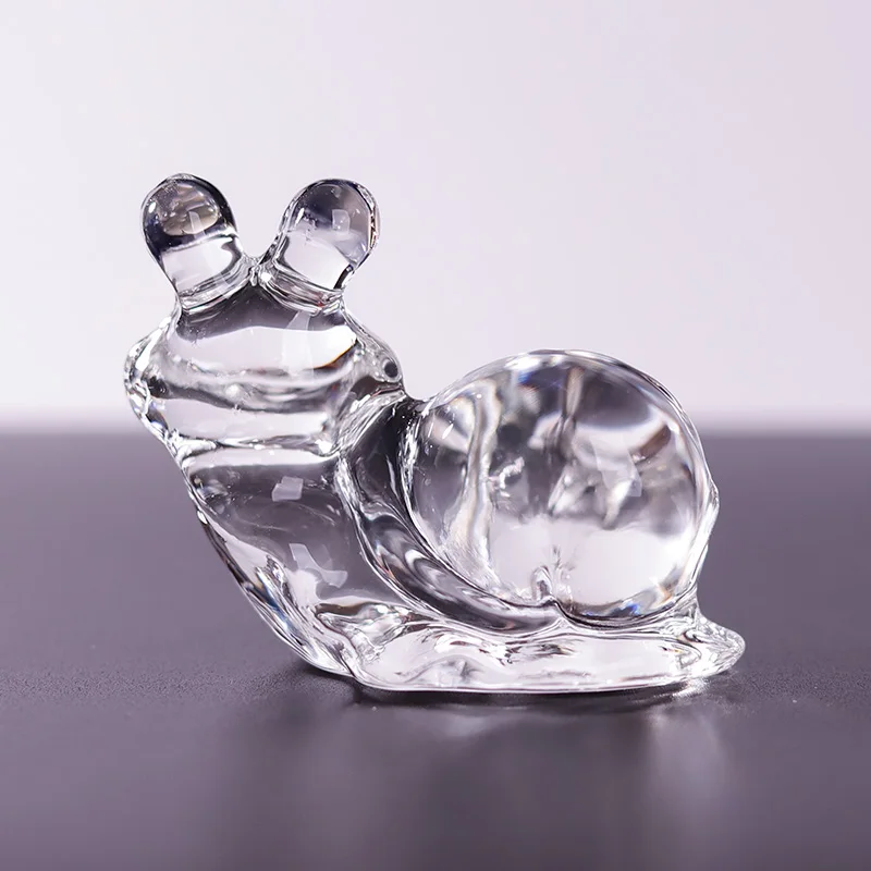 product new creative colorful crystal glass snail model realistic exquisite home decoration desktop ornament supplies-6
