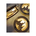 Holiday Holiday Interior Decoration Warm White LED Wooden Double-sided Decoration Castle String Lamp