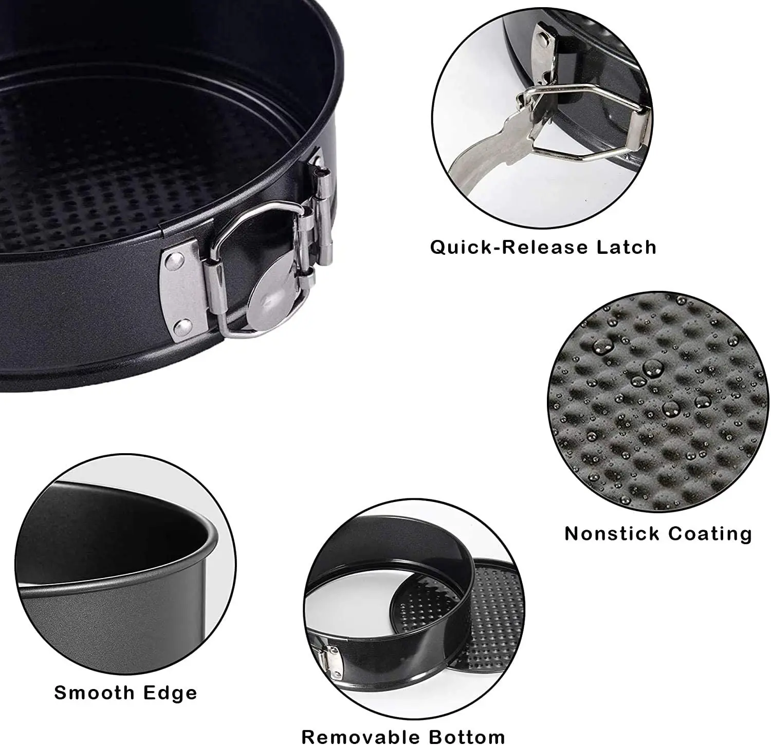 Non stick removable bottom round cake baking 8 9 10 inch carbon steel springform cake pans