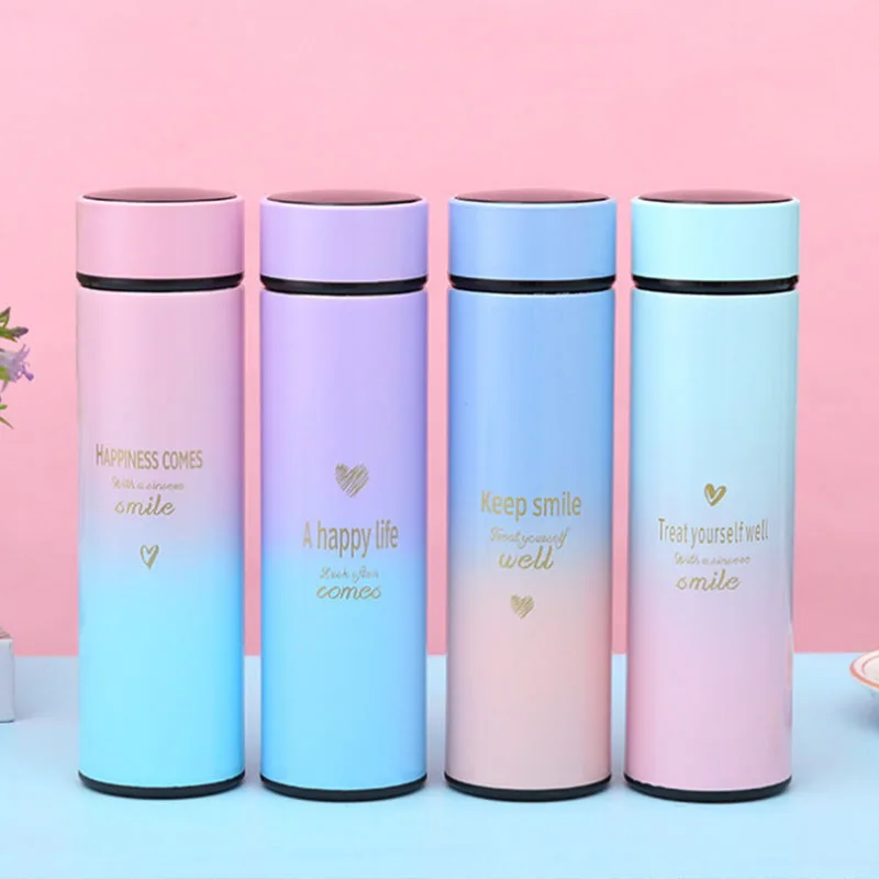 Eco-Friendly Smart Digital Display Water Bottle Modern Design Stainless Steel Vacuum Flask 500ml Capacity