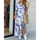 2022 Fashion Women Autumn Long Shirt Dresses Multi Printings Fabrics For Quality Lady Casual Fall Dress