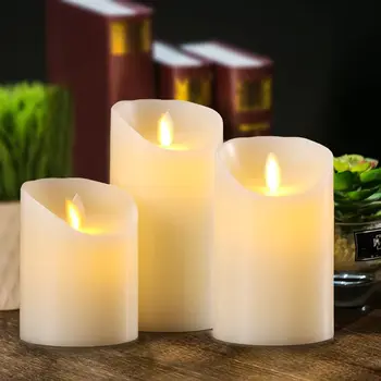 Real Wax Electric Modern Dancing Fame LED candle Stick Wedding Favor Flameless LED Candles With Moving Flame