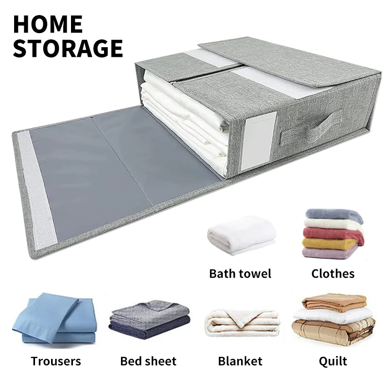 Foldable Bed Sheet Organization Duvet Covers Bedding Storage Boxes Bins Organizer Quilt Storage Box