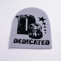 Fashion cotton knitted hat uniform size jacquard European American hip hop letter hat for adults outdoor warm