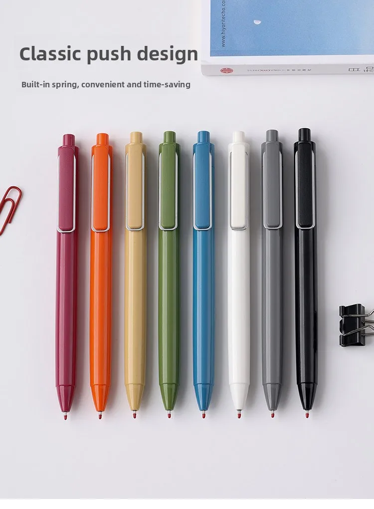 Custom Printed Logo Business Signature Pen Black Water Pen 0.5mm Plastic Pen for Advertising Personalized Lettering Press Gel