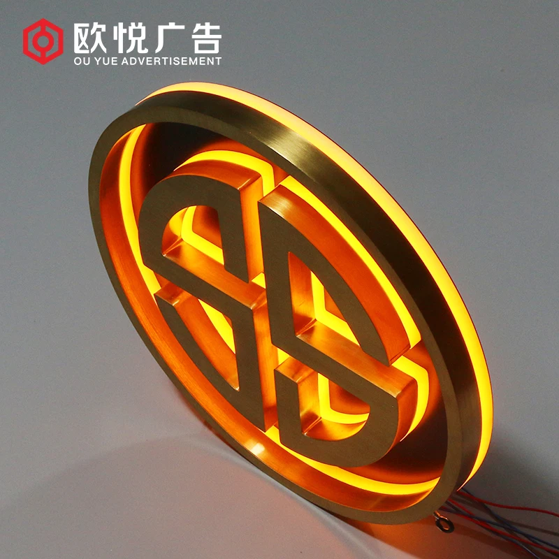 Ouyue سعر الجملة Backlitsign دي ليد قنوات الرسائل والاشارات الضوئية Led الخلفية علامة الشعار Buy Led علامة شعار الخلفية لتقوم بها بنفسك Led الخلفية لافتة حروف محفورة Backlitsignature Product