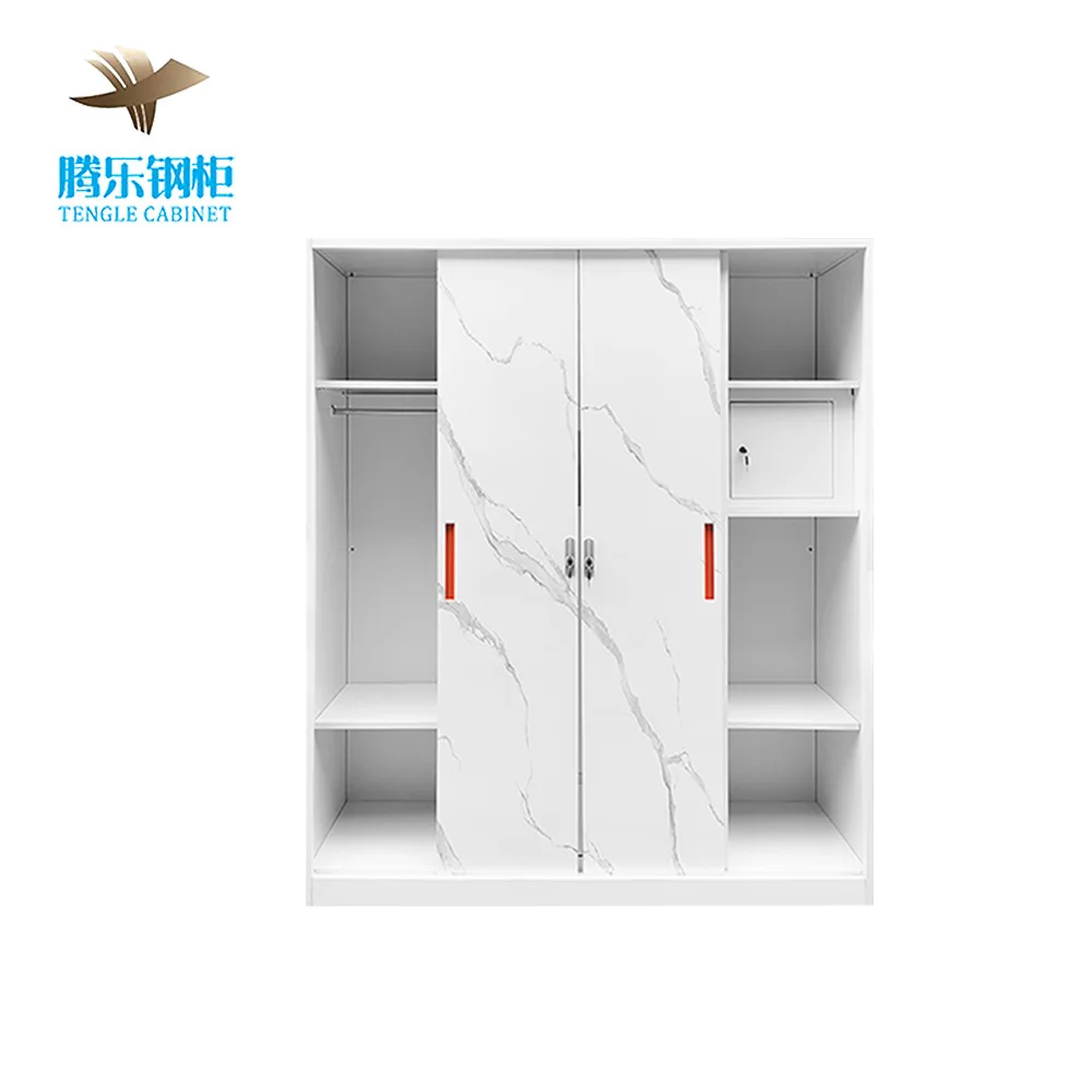 Steel Closet Wardrobe Metal Iron Almirah Small Bedroom Furniture Designs for Home Use