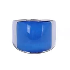 Tanzanite Ring Fire Opal Ring China Man-Made Opal Jewelry Tanzanite Blue Fire Opal Ring