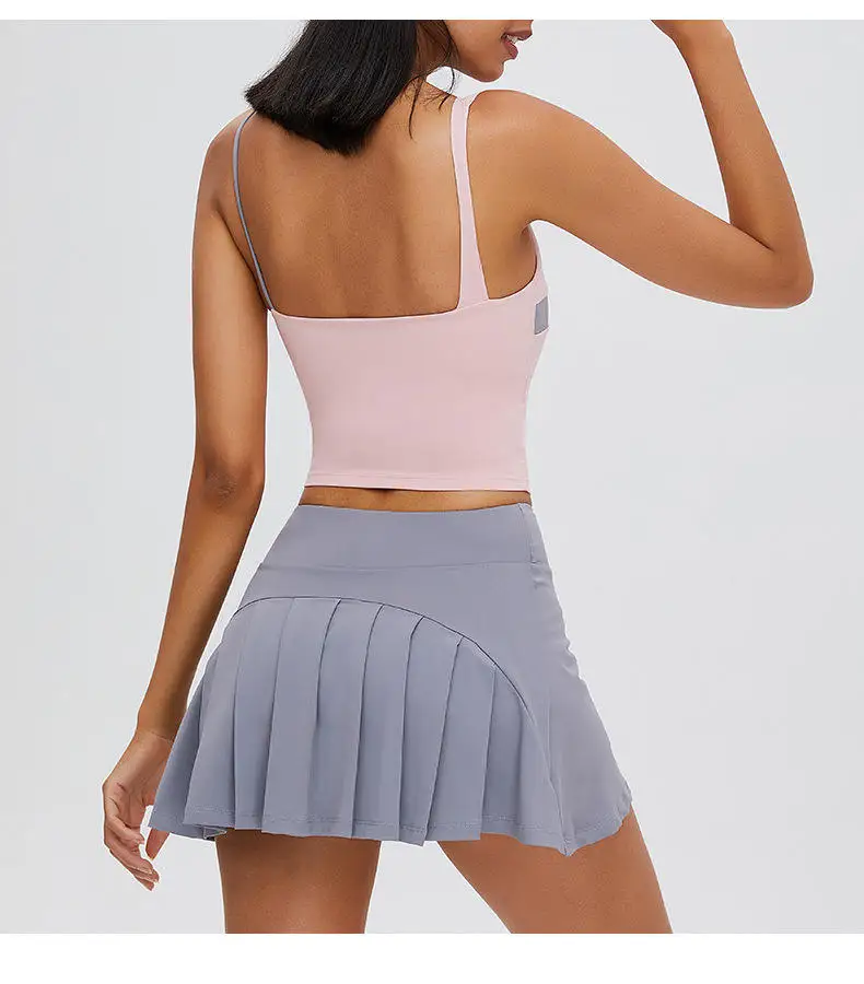 Wholesale Tennis Skirts Girls Gym Active Wear Folds Tennis Skirts Women Sportswear