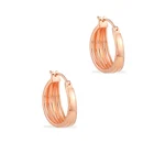 Hoop Earring Wholesale Trendy Pure 925 Sterling Silver Rose Gold Plated Hoop Earring For Women