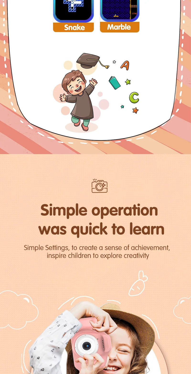 儿童相机数码2英寸屏幕即时小相机数码迷你单反可爱玩具儿童相机圣诞礼物