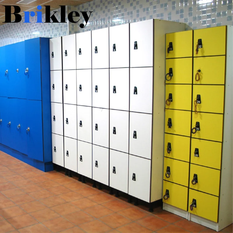 Compact HPL Locker with Fire Resistant Electronic Combination Locks Wood Lockers manufacture