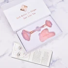 Jade Rose Quartz Roller Best Mini Stone Nephrite Natural Quartz Pink Anti Aging Massager Crystal Rose Jade Face Roller