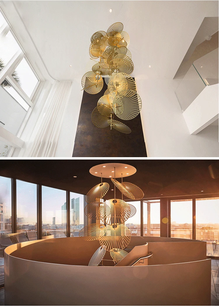 CPL-14 Unique Design Indoor Decoration Hotel Lobby Hall Villa Custom Led Chandelier details