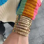 Bangles Hot Sale DIY Letter Women Jewelry Initial Charm Bangles And Bracelets Gold Plated Slider Bangles