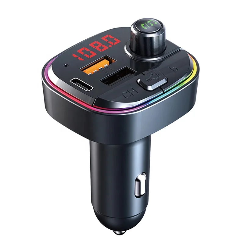 FM_ Cup Shaped Dual USB Ports Bluetooth Car Charger MP3 Player FM Transmitter Co 