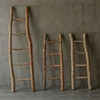 Wholesale Farmhouse Home Decor Handcrafted Rustic Wooden Decorative Non-folding Blanket Ladder Rack